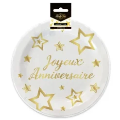 Guirlande de ballons dorés en mylar pour anniversaire - Happy Birthday