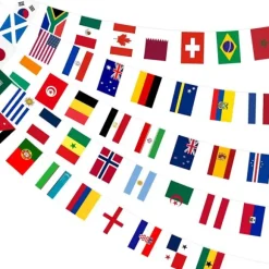 Guirlande de 48 fanions - 12,5 m - Coupe du monde de football 2026