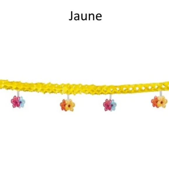 Guirlande en Papier Hawaï et Fleurs d'Hibiscus - Coloris Assortis