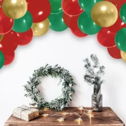 Kit arche à ballons - 40 ballons en latex - Noël Traditionnel