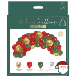 Kit arche à ballons - 40 ballons en latex - Noël Traditionnel