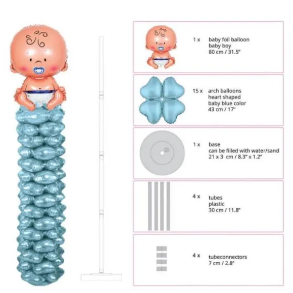 Kit Colonne de 16 Ballons - Baby Boy