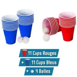 Kit Jeu Beer Pong Rouge & Bleu