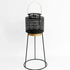 Lanterne Métal Noir sur pied - 59cm