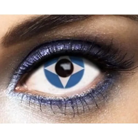Lentilles " Ice Fire " - Bleu et étoile Blanche - (Sans Correction) - 1 an