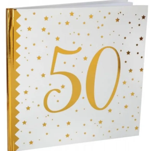 Livre d'Or Anniversaire - Blanc et Or - 50 ans