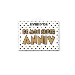 Livre d'Or Blanc, Noir & Or - Anniversaire - Age au Choix
