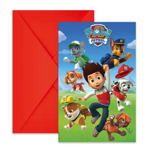 Lot de 6 invitations + enveloppes - Paw Patrol, la Pat'Patrouille™