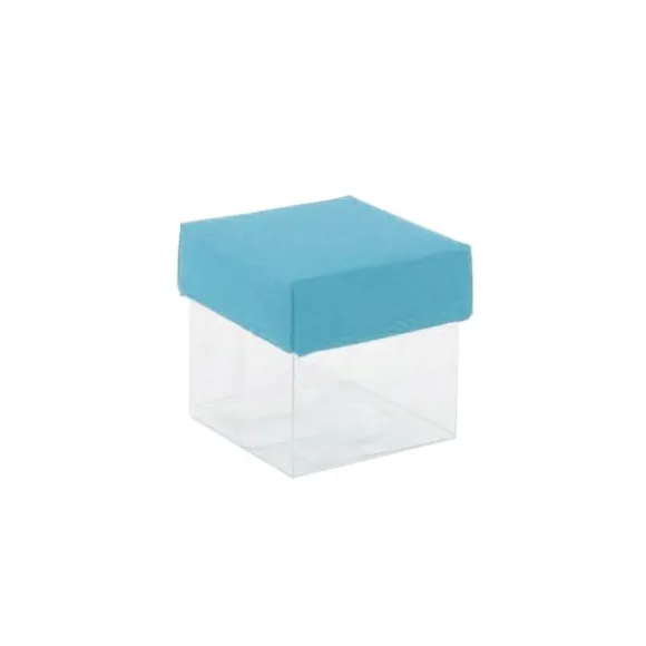 Mini cubes à dragées fond transparent x10 - Coloris au choix