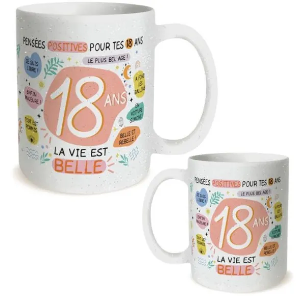 Mug Anniversaire à paillettes pour femme - Âge au choix