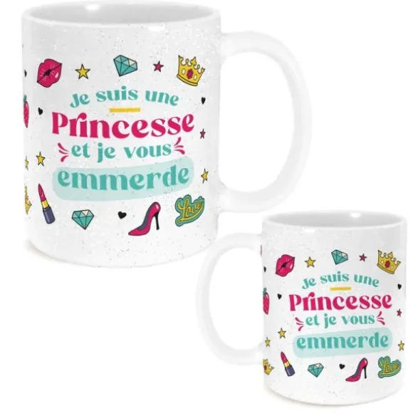 Mug Anniversaire à paillettes pour femme - Âge au choix