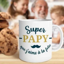 Mug - Super papy que j'aime à la folie - Collection Mon Papy