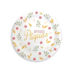 Pack de 6 assiettes rondes - Joyeuses Pâques