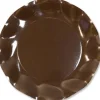 Petites Assiettes Vagues Rondes en Carton Chocolat