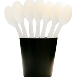 10 petites cuillères réutilisables en plastique - 13 cm - Couleur au choix