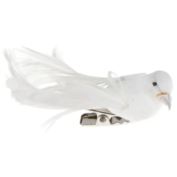 4 Petits oiseaux sur pince - Blanc