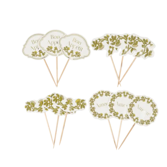 12 pics en bois - 8 cm - Collection Botanica Verde