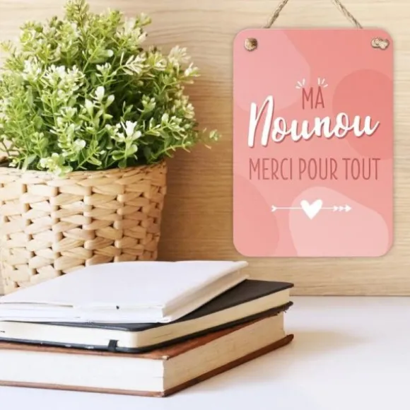 Plaque en métal - Ma Nounou merci pour tout