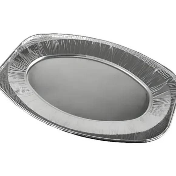 10 Plateaux Ovales en Aluminium - 43 x 29 cm