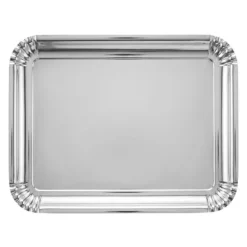 5 plateaux rectangulaires avec dentelle en carton - 22 x 30 cm - Couleur au choix