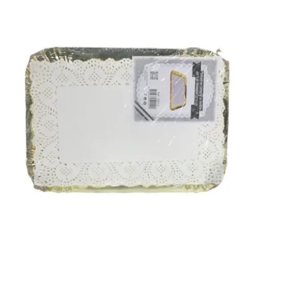 5 plateaux rectangulaires avec bordure bombée et napperons - 21 x 31 cm - Couleur au choix
