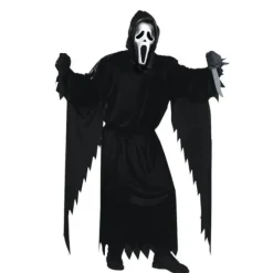Poncho d'Halloween pour adulte - Toile d'araignée argentée - Taille unique
