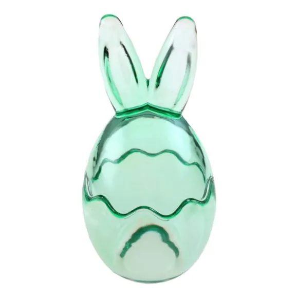 Pot en forme d'œuf lapin en verre - 8 x 17,5 cm - Pâques - Couleur au choix