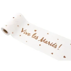 Ruban de Table - "Vive les Mariés !" - Rose Gold
