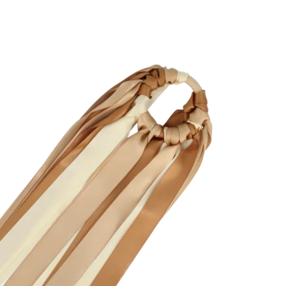 Ruban traditionnel en satin avec liseré doré - 1 cm x 5 m - Couleur Rose