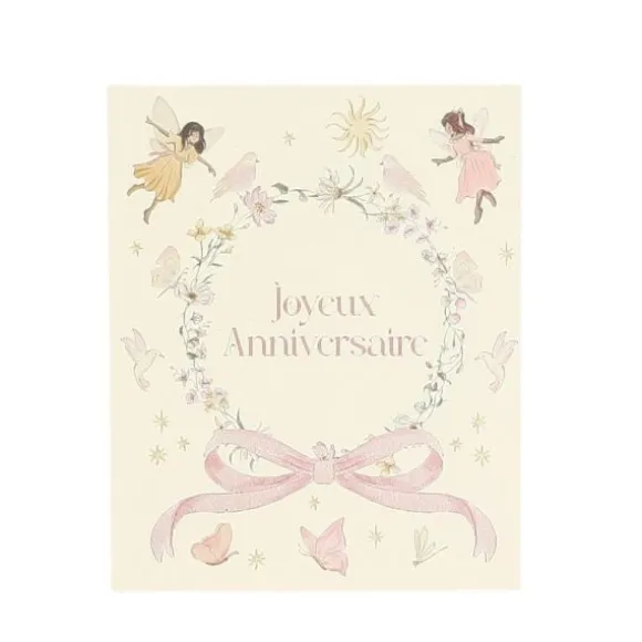 10 sachets "Joyeux Anniversaire" en papier avec stickers - 13 x 16 cm - Collection Fairy World