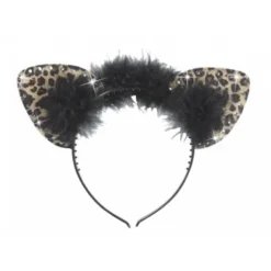 Serre-Tête Oreilles de Léopard avec Strass