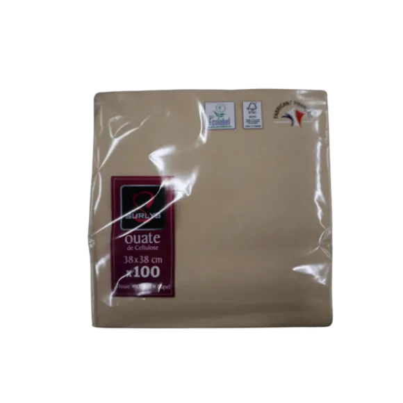 100 serviettes en ouate de cellulose - 38 x 38 cm - Rose Pastel