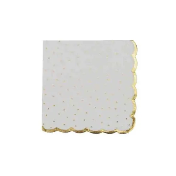 16 serviettes en papier avec dorure - 33 x 33 cm - Couleur au choix