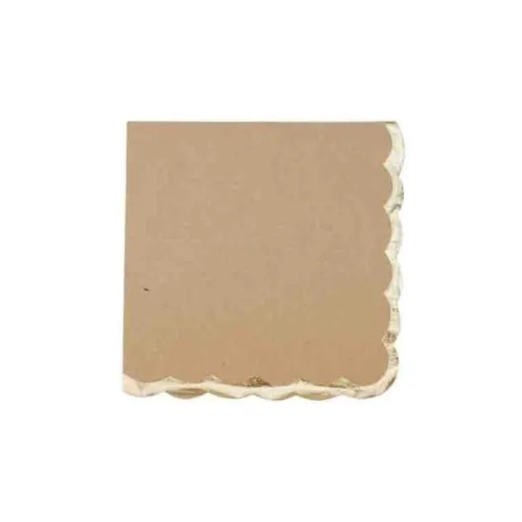 16 serviettes en papier avec dorure - 33 x 33 cm - Couleur au choix