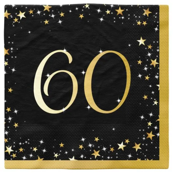 16 serviettes en papier pour anniversaire - 33 x 33 cm - Collection Starlight - Âge au choix