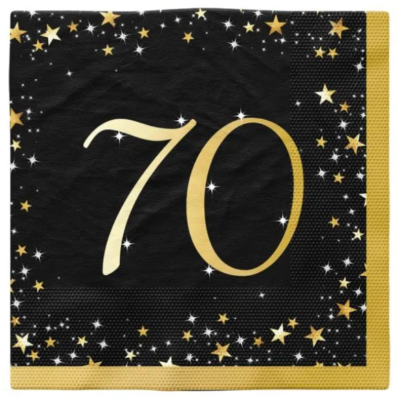 16 serviettes en papier pour anniversaire - 33 x 33 cm - Collection Starlight - Âge au choix