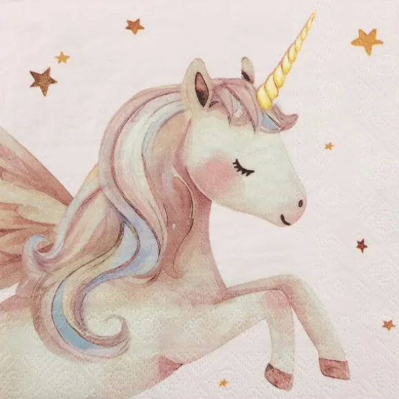 12 serviettes en papier - 33 x 33 cm - Collection Licorne Magique