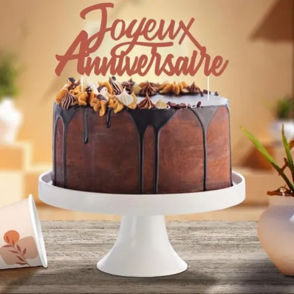 Top Gâteau - Joyeux Anniversaire - Collection Terracotta