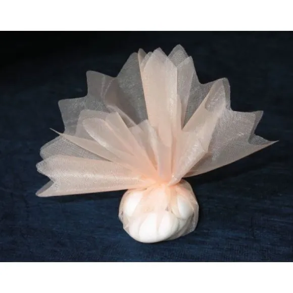 Tulle Cristal Découpé Pêche x10