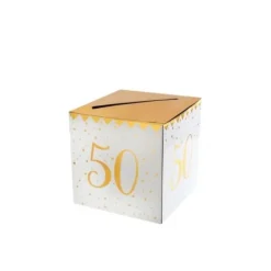 Urne Anniversaire - Blanc et Or - Age au choix