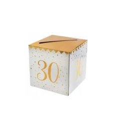 Urne Anniversaire - Blanc et Or - Age au choix