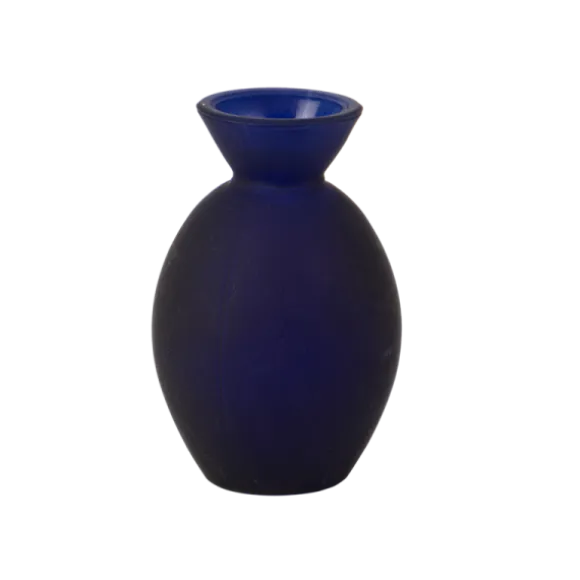 Vase ondulé en verre - 6 x 8,5 cm - Couleur Parme