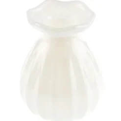 Vase ondulé en verre - 6 x 8,5 cm - Couleur Parme