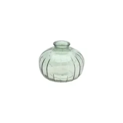 3 Vases en verre transparents sur support métal or