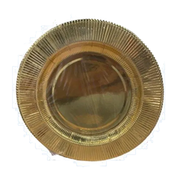 6 verres à vin en plastique avec bordure dorée - 180 ml